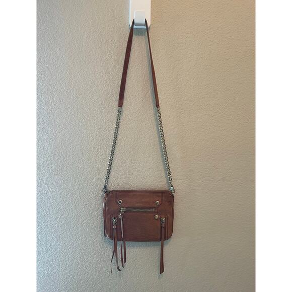 Botkier | Logan Leather Crossbody Purse Brown w/Gold Chain Accent - Picture 7 of 7